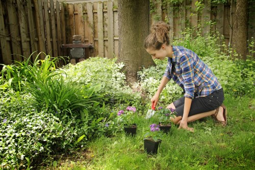 Eco-friendly composite decking materials on display