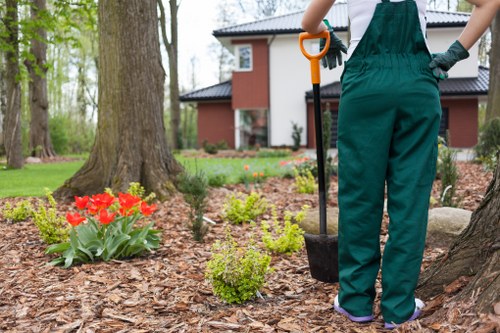Team preparing an itemised quote during an on-site garden inspection